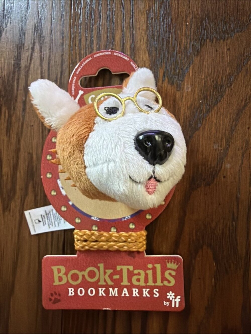NEW! Book-Tails Bookmark by IF  Corgi Dog #96808 Plush Head and Tail Bookmark